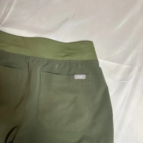 Figs Yola Skinny Moss Green Scrub Pants Women's XS Orange String & Zipper - Picture 10 of 10